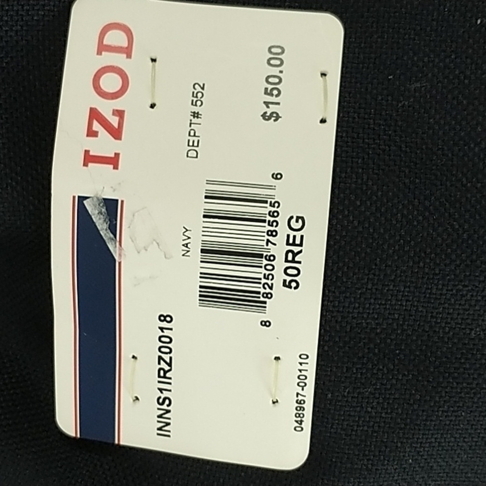 IZOD Classic Two Button Navy Blazer Fully Lined 50Reg - Picture 8 of 13